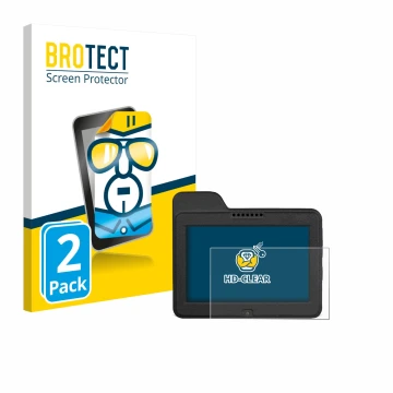Vorderseite einer Produktverpackung mit dem Markenlogo BROTECT. Daneben ist das Gerät Naviter Omni mit dem zugehörigen Display