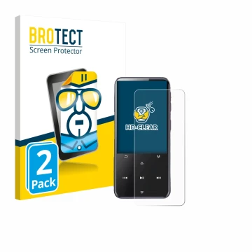 Vorderseite einer Produktverpackung mit dem Markenlogo BROTECT. Daneben ist das Gerät AGPtek M3 mit dem zugehörigen Displaysch