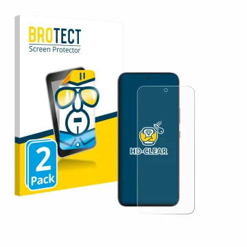 Vorderseite einer Produktverpackung mit dem Markenlogo BROTECT. Daneben ist das Gerät Infinix GT 30 Pro mit dem zugehörigen Di