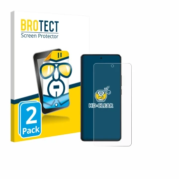 Vorderseite einer Produktverpackung mit dem Markenlogo BROTECT. Daneben ist das Gerät realme GT 7 mit dem zugehörigen Displays
