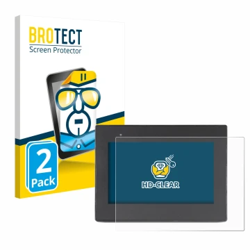 Vorderseite einer Produktverpackung mit dem Markenlogo BROTECT. Daneben ist das Gerät Weintek cMT2078x mit dem zugehörigen Dis