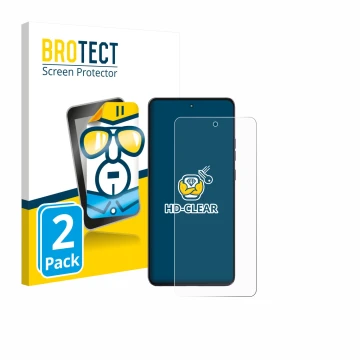 Vorderseite einer Produktverpackung mit dem Markenlogo BROTECT. Daneben ist das Gerät Motorola Moto G86 Power mit dem zugehöri