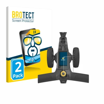 Vorderseite einer Produktverpackung mit dem Markenlogo BROTECT. Daneben ist das Gerät PowaKaddy CT10 mit dem zugehörigen Displ