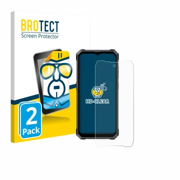 Vorderseite einer Produktverpackung mit dem Markenlogo BROTECT. Daneben ist das Gerät Blackview BL7000 mit dem zugehörigen Dis