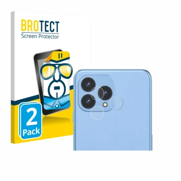 Vorderseite einer Produktverpackung mit dem Markenlogo BROTECT. Daneben ist das Gerät Cubot P80 (NUR Kamera) mit dem zugehörig