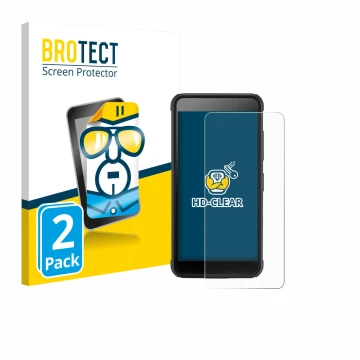 Vorderseite einer Produktverpackung mit dem Markenlogo BROTECT. Daneben ist das Gerät SkyCaddie Pro 4X mit dem zugehörigen Dis