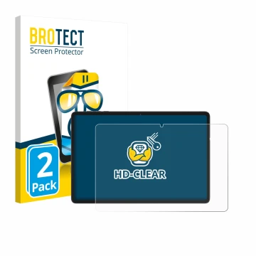 Vorderseite einer Produktverpackung mit dem Markenlogo BROTECT. Daneben ist das Gerät Tabwee RM2025 10.1