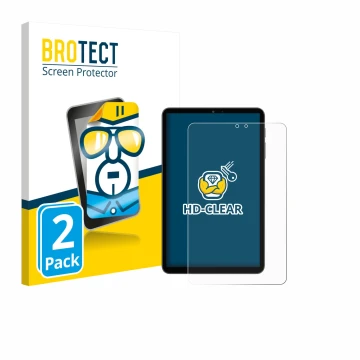 Vorderseite einer Produktverpackung mit dem Markenlogo BROTECT. Daneben ist das Gerät Alldocube iPlay 70 mini Pro mit dem zuge