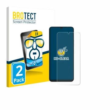 Vorderseite einer Produktverpackung mit dem Markenlogo BROTECT. Daneben ist das Gerät Blackview Shark 6 5G mit dem zugehörigen