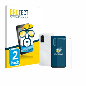 Vorderseite einer Produktverpackung mit dem Markenlogo BROTECT. Daneben ist das Gerät OnePlus Nord CE 5 (Display+Kamera) mit d