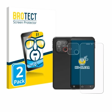 Vorderseite einer Produktverpackung mit dem Markenlogo BROTECT. Daneben ist das Gerät Emporia Smart 7 Lite (Display+Kamera) mi
