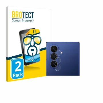 Vorderseite einer Produktverpackung mit dem Markenlogo BROTECT. Daneben ist das Gerät Samsung Galaxy Z Fold 7 (NUR Kameraschut