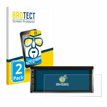 Vorderseite einer Produktverpackung mit dem Markenlogo BROTECT. Daneben ist das Gerät Hikity Carplay 6.86