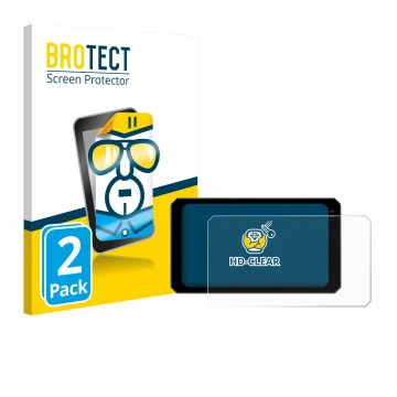 Vorderseite einer Produktverpackung mit dem Markenlogo BROTECT. Daneben ist das Gerät Chigee AIO-6 Max mit dem zugehörigen Dis
