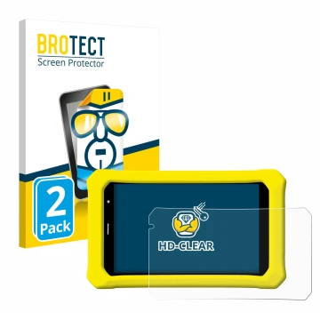 Vorderseite einer Produktverpackung mit dem Markenlogo BROTECT. Daneben ist das Gerät Clementoni Clempad 8