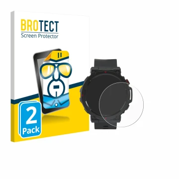 Vorderseite einer Produktverpackung mit dem Markenlogo BROTECT. Daneben ist das Gerät Crivit Sport-Smartwatch mit dem zugehöri