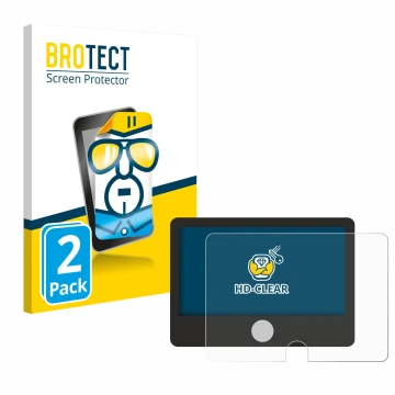 Vorderseite einer Produktverpackung mit dem Markenlogo BROTECT. Daneben ist das Gerät Dynavin D9-DCX Plus Flex - C mit dem zug