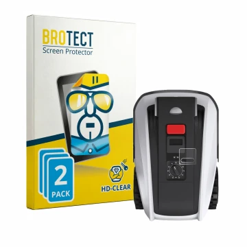 Vorderseite einer Produktverpackung mit dem Markenlogo BROTECT. Daneben ist das Gerät Ecovacs Goat O800 RTK mit dem zugehörige