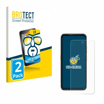 Vorderseite einer Produktverpackung mit dem Markenlogo BROTECT. Daneben ist das Gerät Ulefone Armor 23 Ultra mit dem zugehörig
