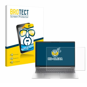 Vorderseite einer Produktverpackung mit dem Markenlogo BROTECT. Daneben ist das Gerät HP EliteBook 6 G1i 16 mit dem zugehörige