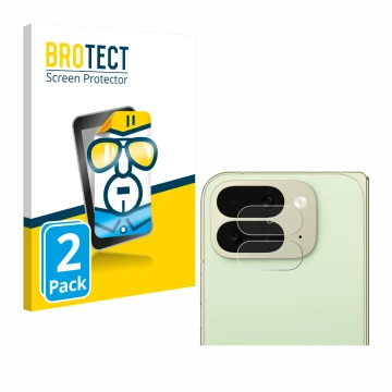 Vorderseite einer Produktverpackung mit dem Markenlogo BROTECT. Daneben ist das Gerät Google Pixel 10 Pro Fold (NUR Kameraschu