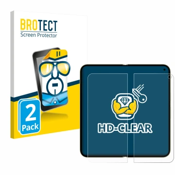 Vorderseite einer Produktverpackung mit dem Markenlogo BROTECT. Daneben ist das Gerät Google Pixel 10 Pro Fold (Inneres Displa