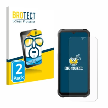 Vorderseite einer Produktverpackung mit dem Markenlogo BROTECT. Daneben ist das Gerät Blackview BV4800 mit dem zugehörigen Dis