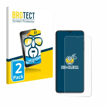 Vorderseite einer Produktverpackung mit dem Markenlogo BROTECT. Daneben ist das Gerät Oukitel C1 mit dem zugehörigen Displaysc