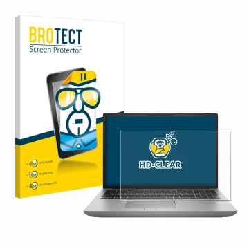 Vorderseite einer Produktverpackung mit dem Markenlogo BROTECT. Daneben ist das Gerät HP ZBook Fury 16 G11 Non-Touch mit dem z