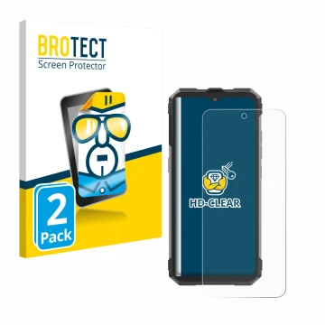 Vorderseite einer Produktverpackung mit dem Markenlogo BROTECT. Daneben ist das Gerät Cubot King Kong AX mit dem zugehörigen D