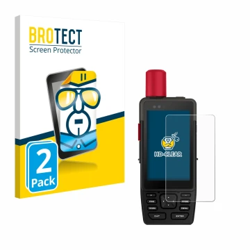 Vorderseite einer Produktverpackung mit dem Markenlogo BROTECT. Daneben ist das Gerät Garmin GPSMAP H1i Plus mit dem zugehörig