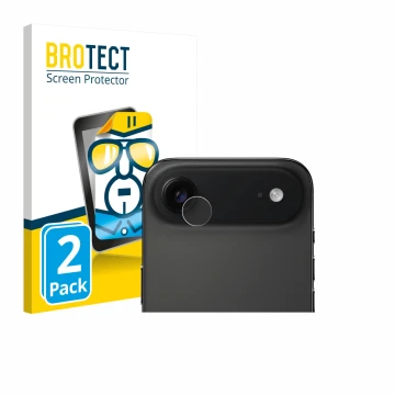 Vorderseite einer Produktverpackung mit dem Markenlogo BROTECT. Daneben ist das Gerät Apple iPhone Air (NUR Kameraschutz) mit 