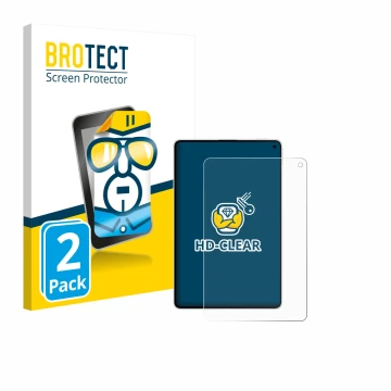 Vorderseite einer Produktverpackung mit dem Markenlogo BROTECT. Daneben ist das Gerät Huawei MatePad Mini mit dem zugehörigen 