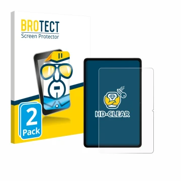 Vorderseite einer Produktverpackung mit dem Markenlogo BROTECT. Daneben ist das Gerät Xiaomi Redmi Pad 2 Pro mit dem zugehörig