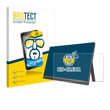 Vorderseite einer Produktverpackung mit dem Markenlogo BROTECT. Daneben ist das Gerät Arzopa 60HZ/A1 15.6
