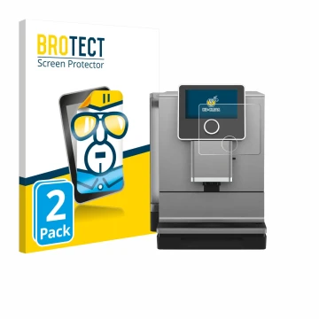 Vorderseite einer Produktverpackung mit dem Markenlogo BROTECT. Daneben ist das Gerät Nivona NICR 970 mit dem zugehörigen Disp