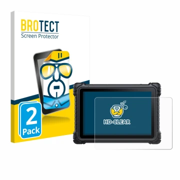 Vorderseite einer Produktverpackung mit dem Markenlogo BROTECT. Daneben ist das Gerät iCarsoft CR Eagle mit dem zugehörigen Di