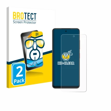 Vorderseite einer Produktverpackung mit dem Markenlogo BROTECT. Daneben ist das Gerät Nubia Focus mit dem zugehörigen Displays