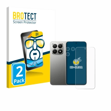 Vorderseite einer Produktverpackung mit dem Markenlogo BROTECT. Daneben ist das Gerät Xiaomi 15T (Display+Kamera) mit dem zuge