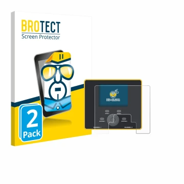 Vorderseite einer Produktverpackung mit dem Markenlogo BROTECT. Daneben ist das Gerät Junsi iCharger DX12 mit dem zugehörigen 