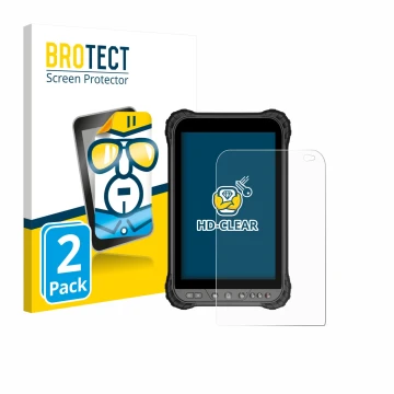 Vorderseite einer Produktverpackung mit dem Markenlogo BROTECT. Daneben ist das Gerät Zoomsmart A8004 Series mit dem zugehörig