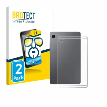 Vorderseite einer Produktverpackung mit dem Markenlogo BROTECT. Daneben ist das Gerät Samsung Galaxy Tab A11 8.7
