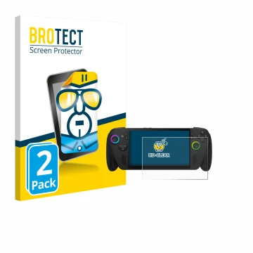 Vorderseite einer Produktverpackung mit dem Markenlogo BROTECT. Daneben ist das Gerät ASUS ROG Ally X 2025 mit dem zugehörigen