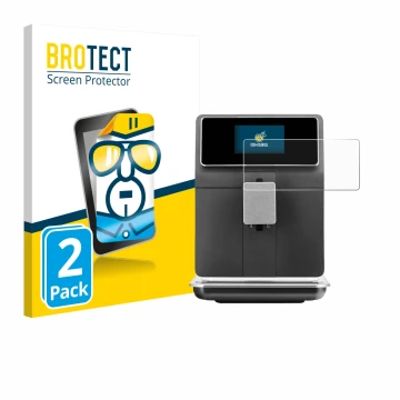 Vorderseite einer Produktverpackung mit dem Markenlogo BROTECT. Daneben ist das Gerät WMF Perfection 860L mit dem zugehörigen 