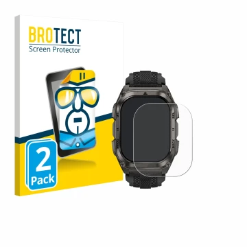 Vorderseite einer Produktverpackung mit dem Markenlogo BROTECT. Daneben ist das Gerät Kospet Tank M4 mit dem zugehörigen Displ