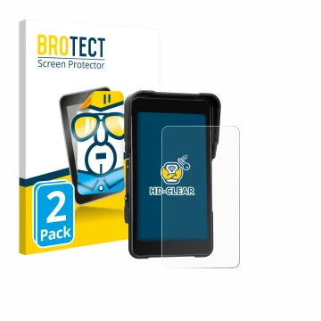 Vorderseite einer Produktverpackung mit dem Markenlogo BROTECT. Daneben ist das Gerät CAMECHO Motorrad Carplay 5