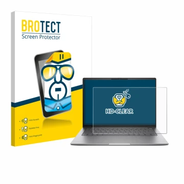 Vorderseite einer Produktverpackung mit dem Markenlogo BROTECT. Daneben ist das Gerät HP ZBook 8 G1a 14