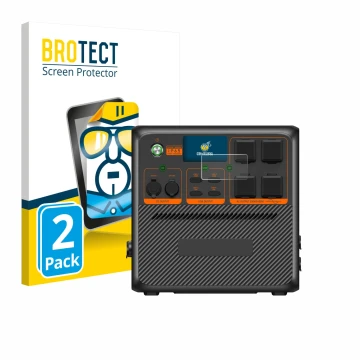 Vorderseite einer Produktverpackung mit dem Markenlogo BROTECT. Daneben ist das Gerät Bluetti AC240P mit dem zugehörigen Displ