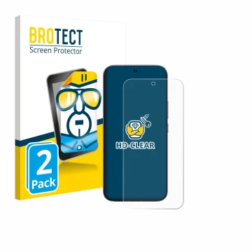 Vorderseite einer Produktverpackung mit dem Markenlogo BROTECT. Daneben ist das Gerät Xiaomi Redmi K90 Pro Max mit dem zugehör