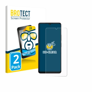 Vorderseite einer Produktverpackung mit dem Markenlogo BROTECT. Daneben ist das Gerät Cubot X100 mit dem zugehörigen Displaysc